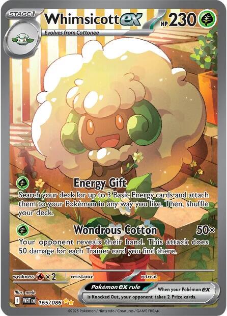 Whimsicott ex #165 Pokemon White Flare