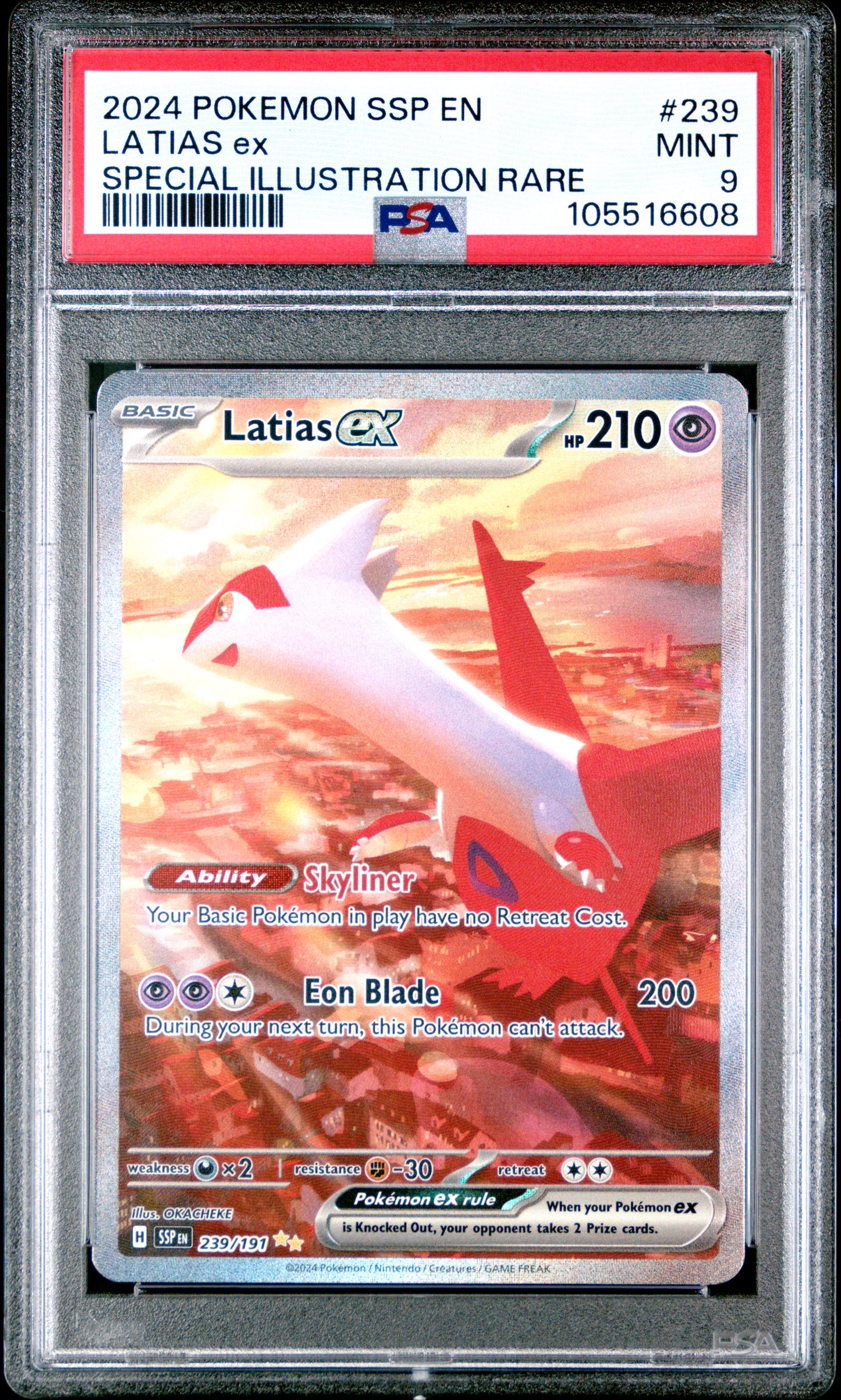PSA 9 Latias ex #239 Pokemon Surging Sparks