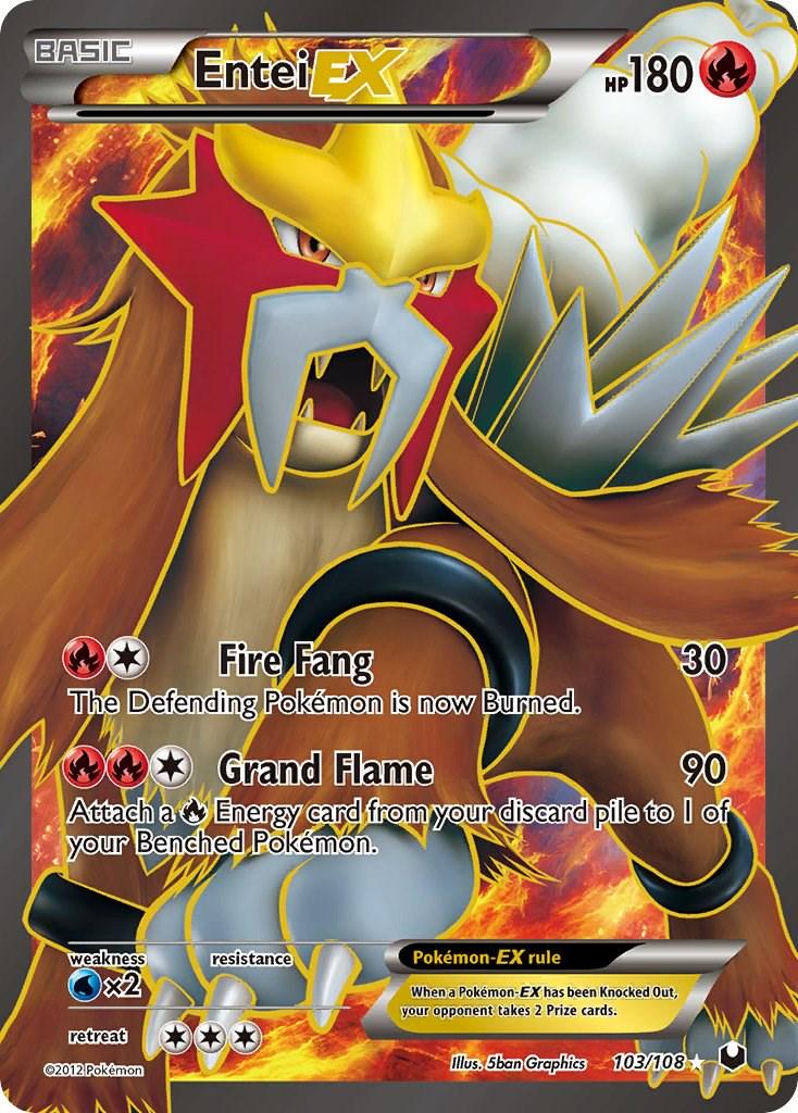 Entei EX #103 Pokemon Dark Explorers