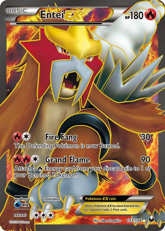 Entei EX #103 Pokemon Dark Explorers