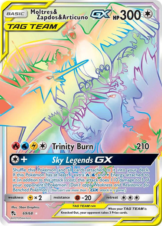 Moltres & Zapdos & Articuno GX #69 Pokemon Hidden Fates