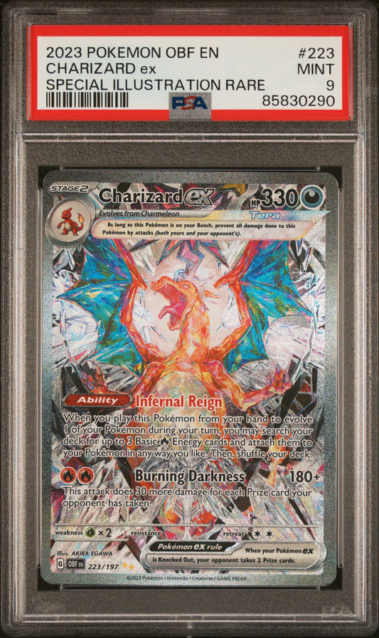 PSA 9 Charizard ex #223 Pokemon Obsidian Flames