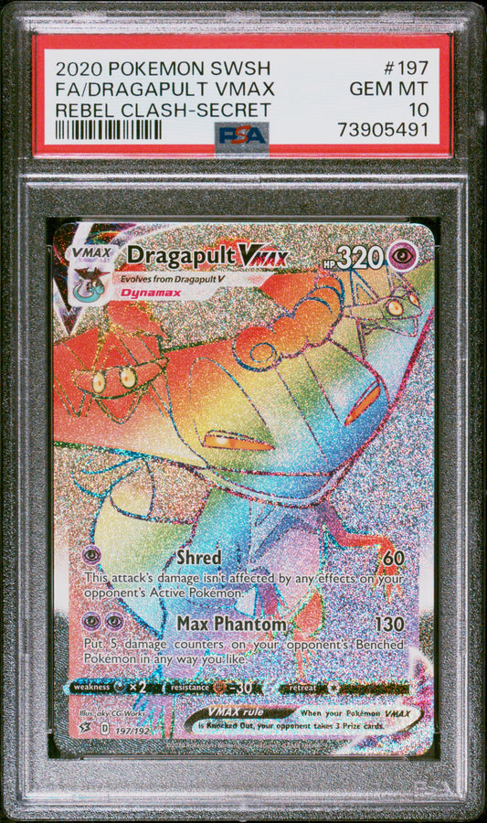 PSA 10 Dragapult VMAX #197 Pokemon Rebel Clash